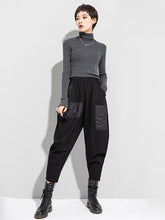 Original Asymmetric Split-Joint Patch Pocket Harem Pants